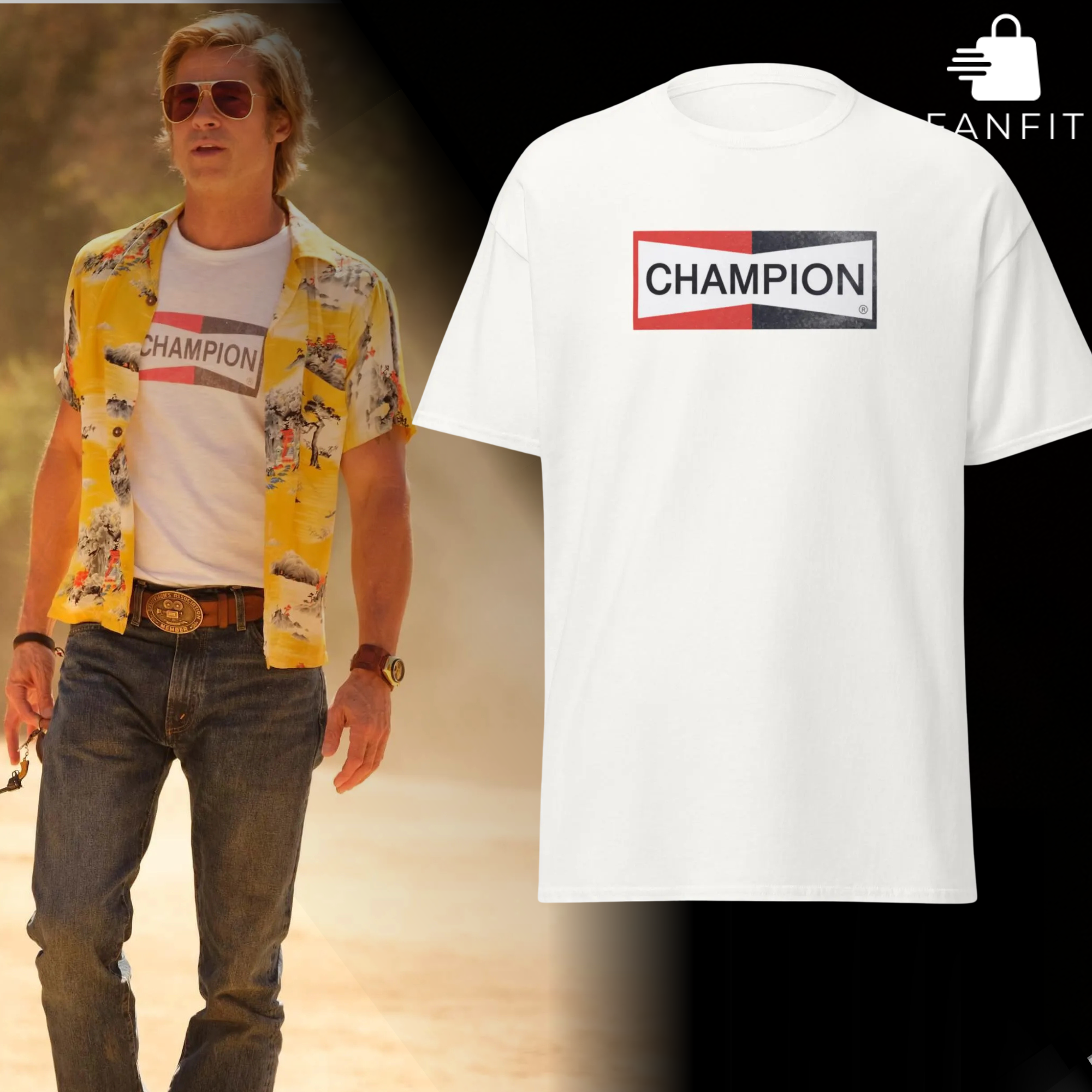 Cliff Booth Champion T-Shirt, Once Upon a Time in Hollywood Tee