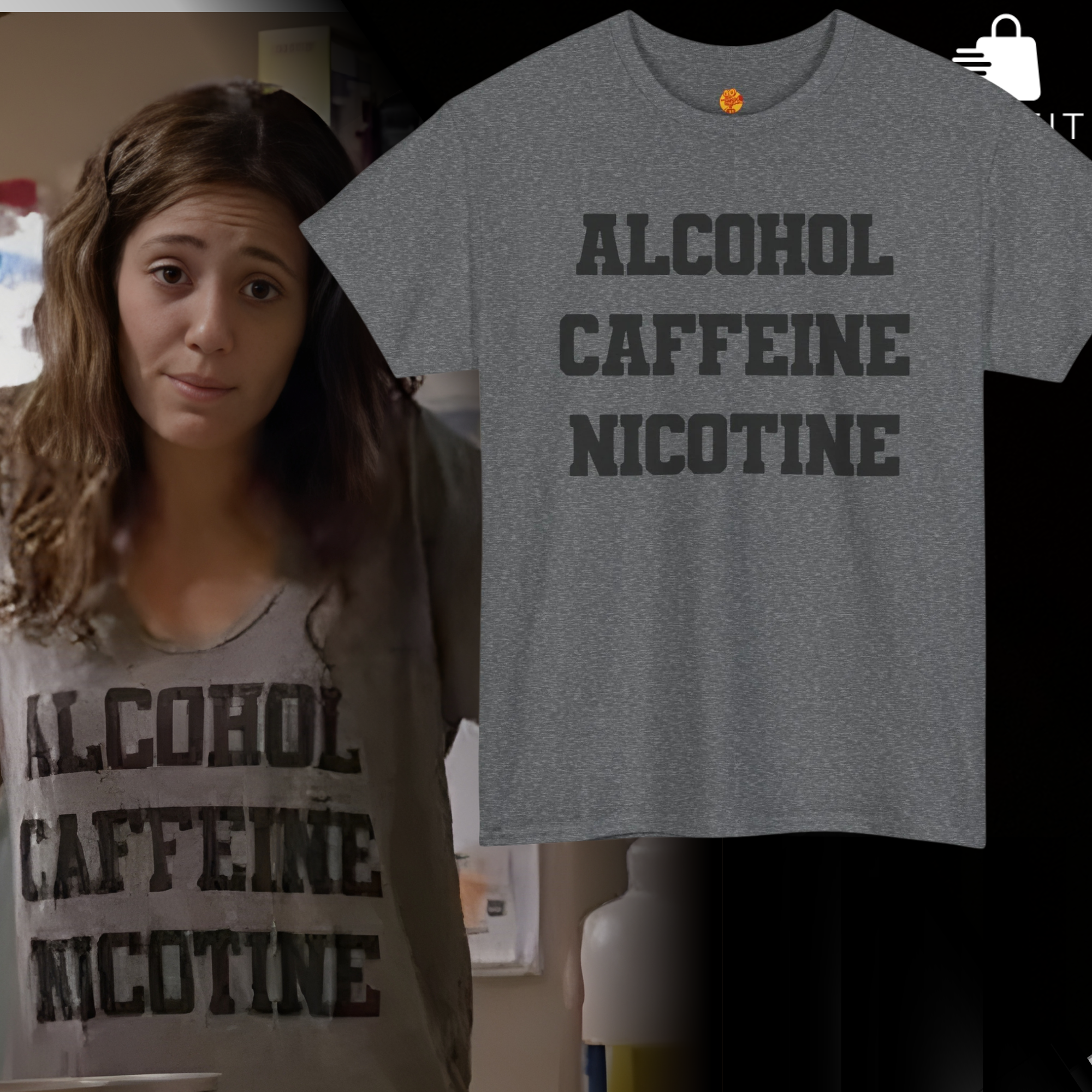 ALCOHOL CAFFEINE NICOTINE Unisex T-Shirt
