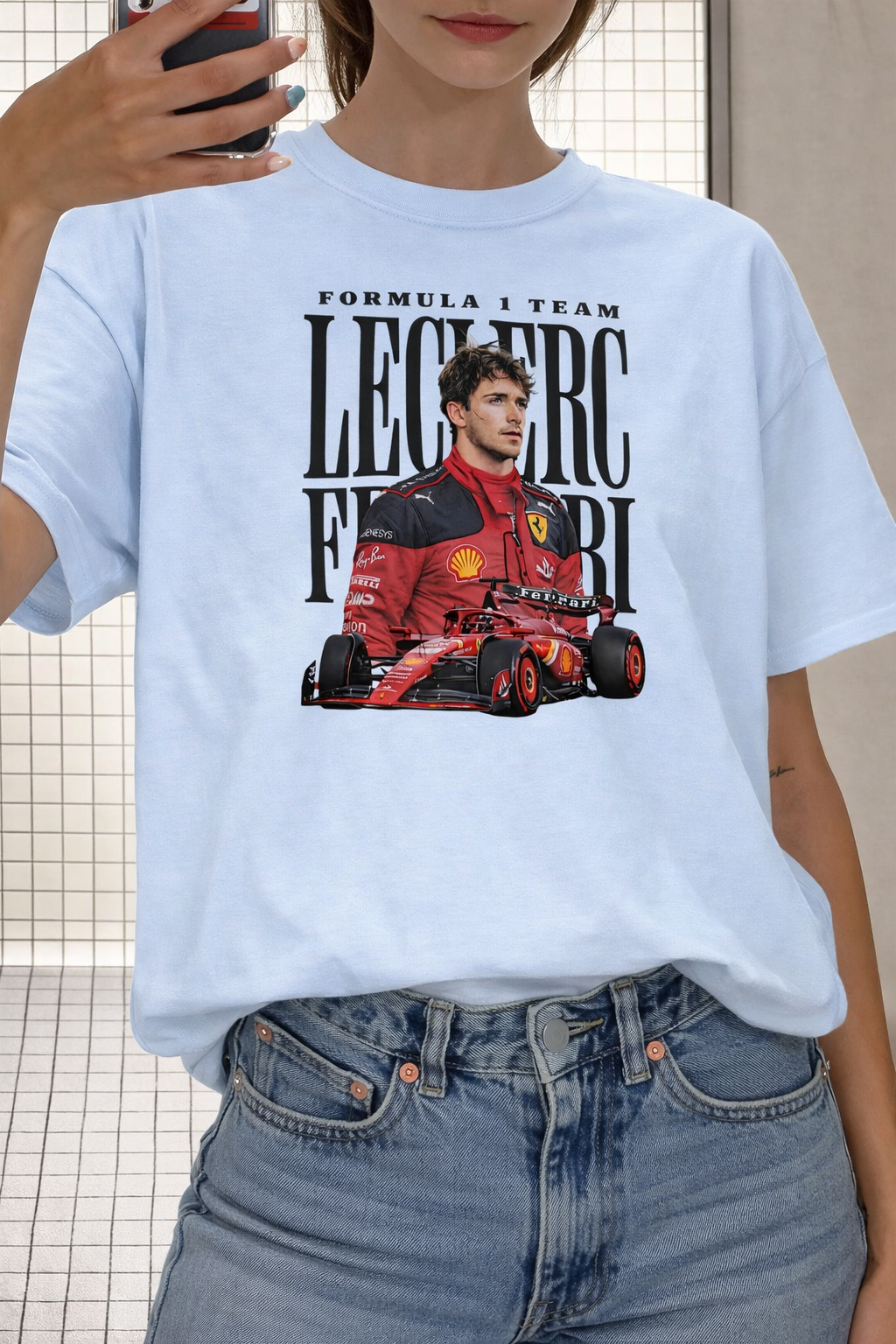 Charles Leclerc Ferrari Shirt F1 Driver Tee Formula 1 Racing T-Shirt