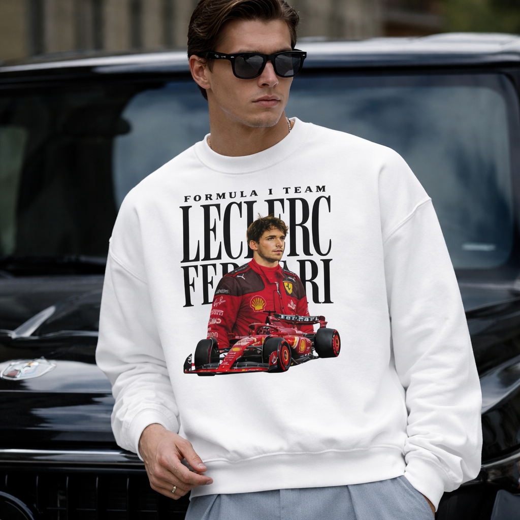 Charles Leclerc Ferrari Sweatshirt F1 Driver Crewneck Formula 1 Racing
