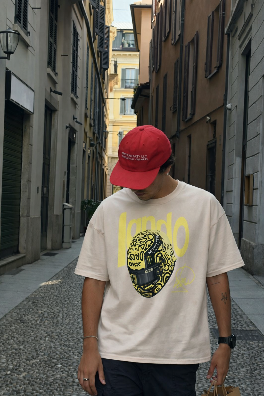 Lando Norris Helmet Shirt F1 Racing Tee McLaren Formula 1 T-Shirt