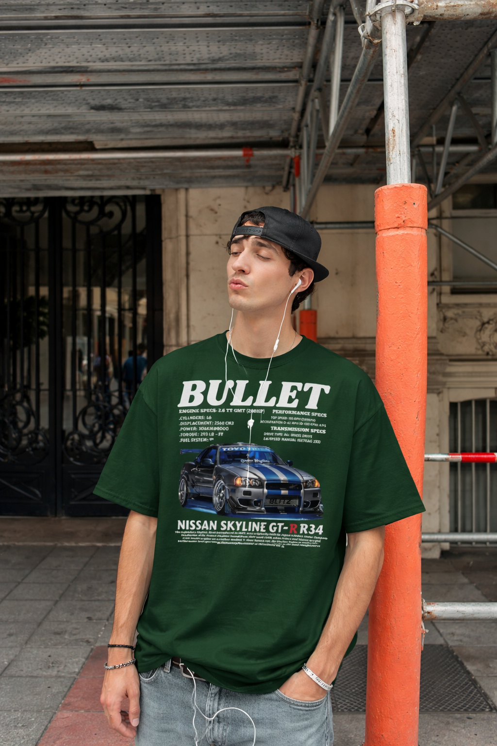 Nissan Skyline R34 Shirt Fast Furious JDM Car Tee GT-R Graphic