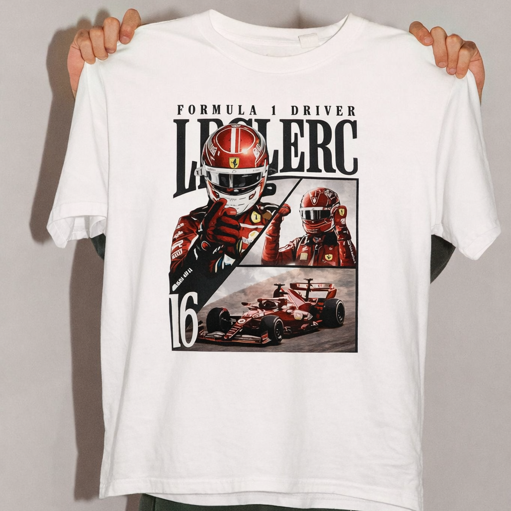 Charles Leclerc Shirt Ferrari F1 Driver T-Shirt Formula 1 Racing Tee