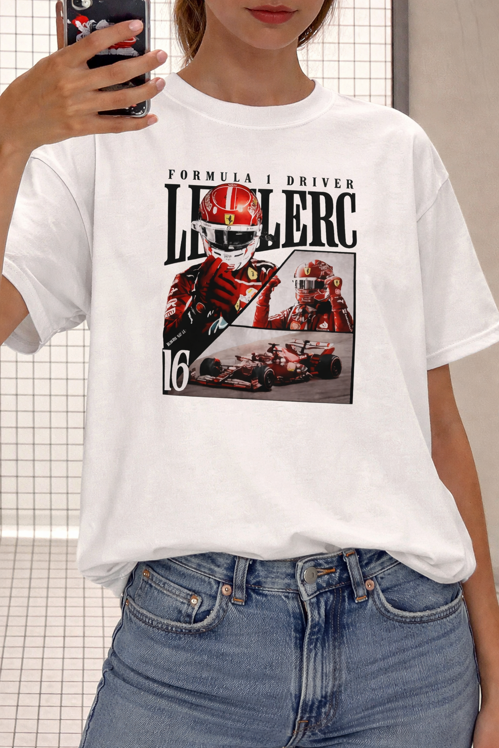 Charles Leclerc Shirt Ferrari F1 Driver T-Shirt Formula 1 Racing Tee
